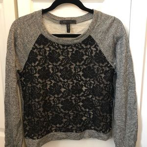 Grey BCBG lace sweater